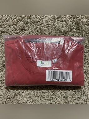Denim & Co. Active Crew Neck Long Sleeve Tunic A297782 1X Red NWT QVC Deadstock
